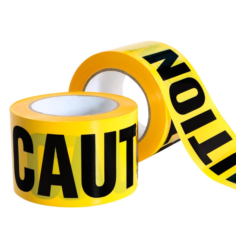 Yellow Caution Tape 3 Inch x 656 Ft Heavy-Duty Barrier Tape for Construction Safety Zones Crime Scenes Reflective Waterproof Tear-Resistant High-Visibility Hazard Warning Tape
